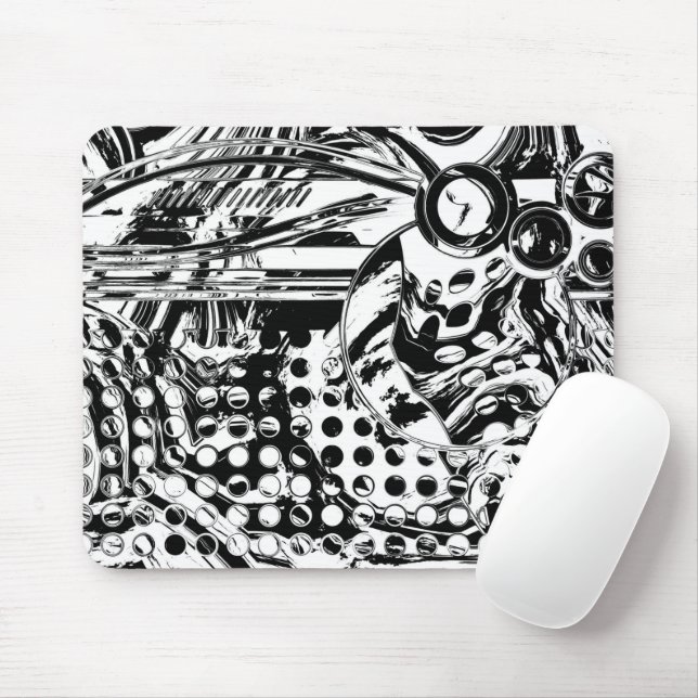 Schwarz-Weiß-Geometrie 20 Mousepad (Mit Mouse)