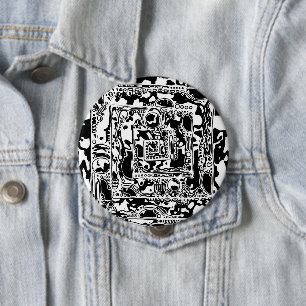 Schwarz-Weiß-Geometrie 25 Button