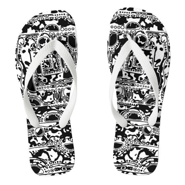 Schwarz-Weiß-Geometrie 25 Flip Flops (Fußbett)