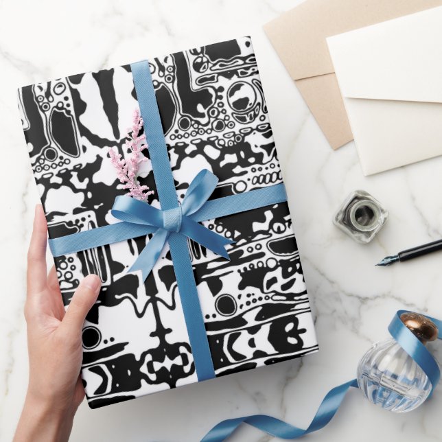 Schwarz-Weiß-Geometrie 25 Geschenkpapier (Schenken)