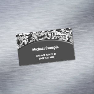 Schwarz-Weiß-Geometrie 25 Magnetische Visitenkarte