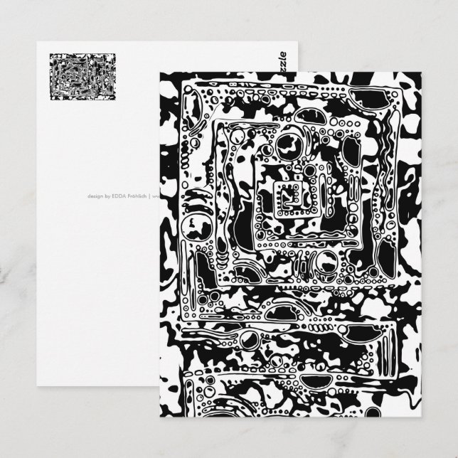 Schwarz-Weiß-Geometrie 25 Postkarte (Vorne/Hinten)