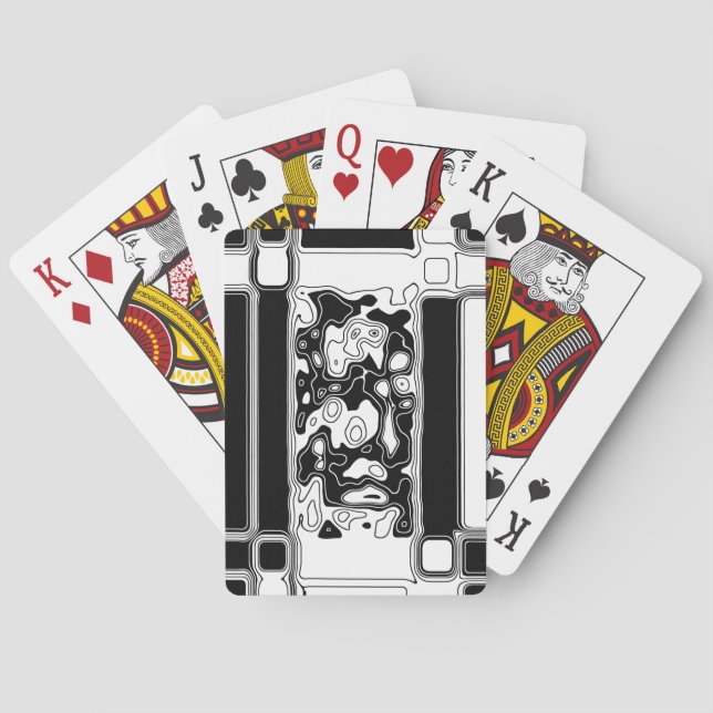 Schwarz-Weiß-Geometrie Art 1 Spielkarten (Rückseite)