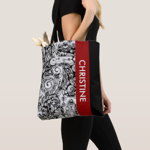 Schwarz-Weiß-Geometrie Art 3 Tasche