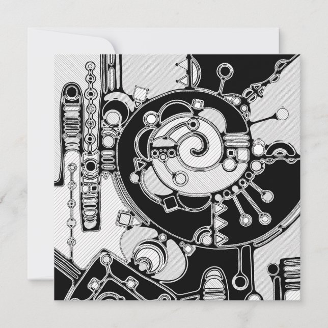 Schwarz-Weiß-Geometrie Art 4 (Vorderseite)