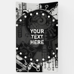 Schwarz-Weiß-Geometrie Art 4 Banner