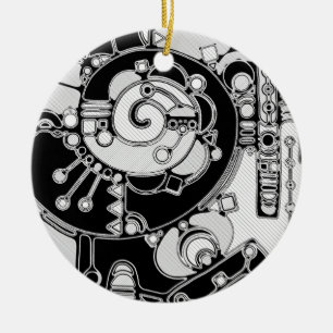 Schwarz-Weiß-Geometrie Art 4 Keramik Ornament