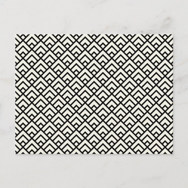 Schwarz-Weiß-Geometrie Feiertagspostkarte (Vorderseite)
