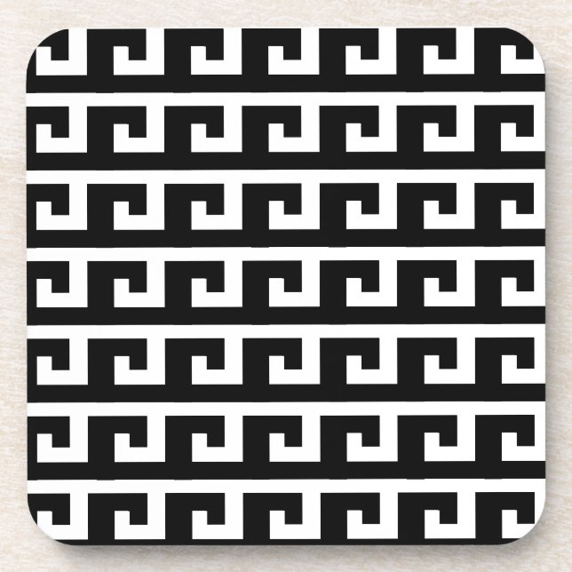 Schwarz-Weiß-Geometrie Getränkeuntersetzer (Vorderseite)