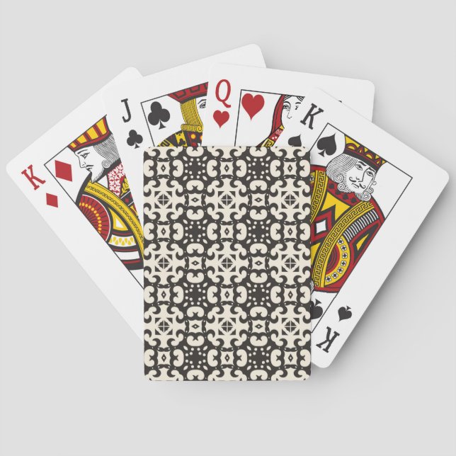 Schwarz-Weiß-Geometrie-Muster ohne Naht Spielkarten (Rückseite)