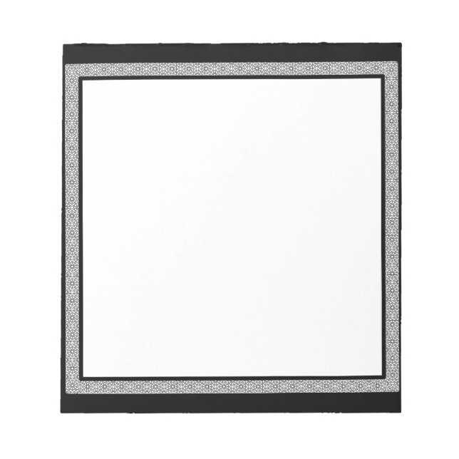 Schwarz-Weiß-Geometrie Notizblock (Vorderseite)