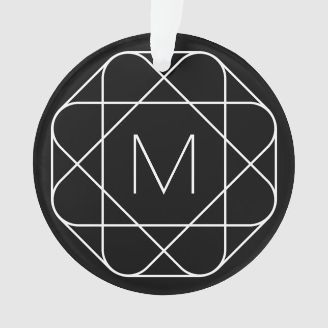 Schwarz-Weiß-Geometrie Ornament (Vorderseite)