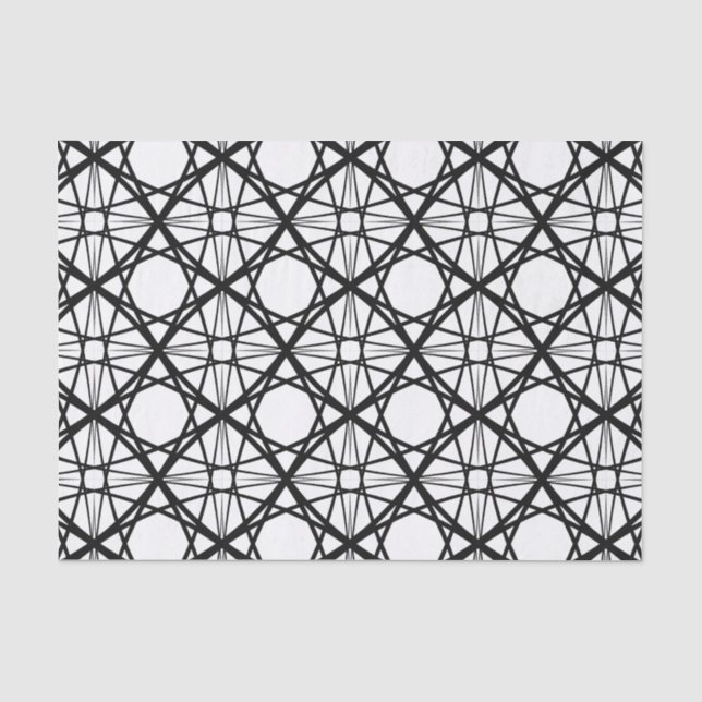 Schwarz-Weiß-Geometrie Seidenpapier (Vorderseite)