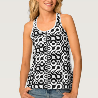 Schwarz-Weiß-Geometrie Tanktop