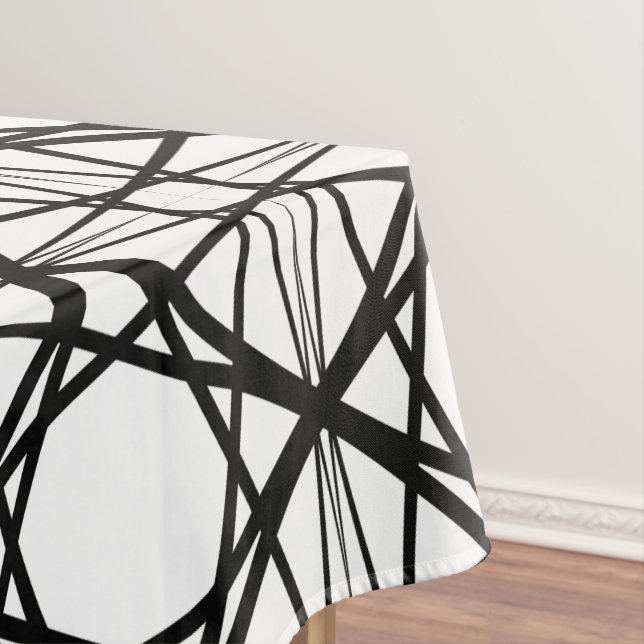 Schwarz-Weiß-Geometrie Tischdecke (Beispiel)