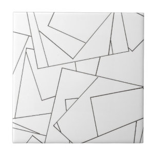 Schwarz-Weiß-Geometrisch Fliese