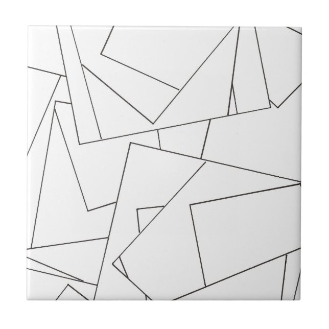 Schwarz-Weiß-Geometrisch Fliese (Vorderseite)