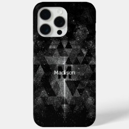 Schwarz-weiß geometrisch funkelnd abstraktes Monog Case-Mate iPhone Hülle