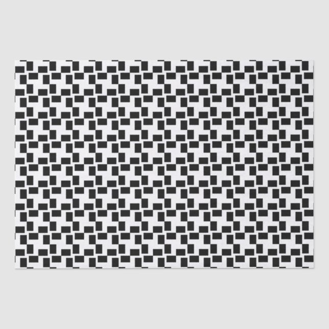 Schwarz/Weiß, geometrisch geprüft Seidenpapier (Vorderseite)