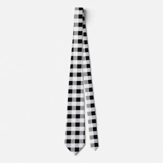 Schwarz-Weiß geometrisch Gingham Karo Krawatte