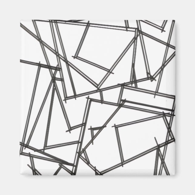 Schwarz-Weiß-Geometrisch Magnet (Vorne)