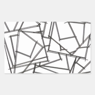 Schwarz-Weiß Geometrisch-Modern Minimalistisch Rechteckiger Aufkleber