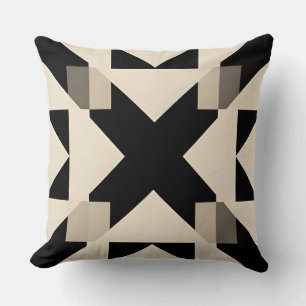 Schwarz-weiß geometrische X moderne minimalistisch Kissen