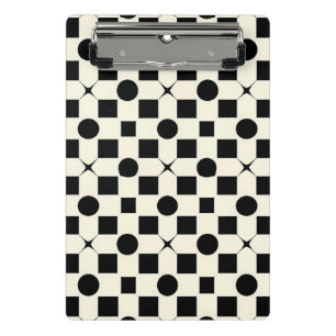 ⚫⚪ Schwarz Weiß Geometrischer Kreis Schreibtisch Mini Klemmbrett