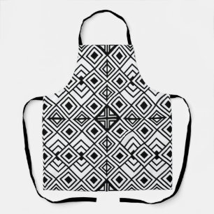 Schwarz-Weiß-Geometrisches Diamantmuster Schürze