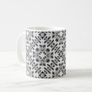 Schwarz-weiß geometrisches ethnisches Ornament Kaffeetasse