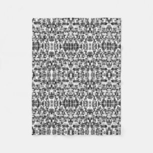 Schwarz-weiß geometrisches Mandala-Muster Fleece-D Fleecedecke