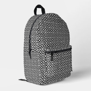 Schwarz-weiß geometrisches Muster Bedruckter Rucksack
