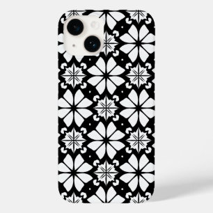 Schwarz-weiß geometrisches Muster Case-Mate iPhone 14 Hülle