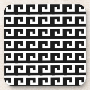 Schwarz-weiß geometrisches Muster Getränkeuntersetzer