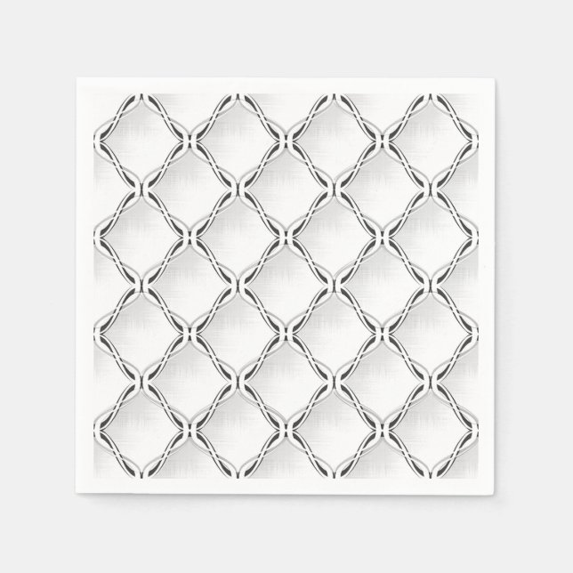 Schwarz-Weiß-geometrisches Muster. Serviette (Vorderseite)