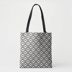 Schwarz-Weiß-Geometrisches Muster Tasche