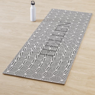Schwarz-weiß geometrisches Muster Yogamatte