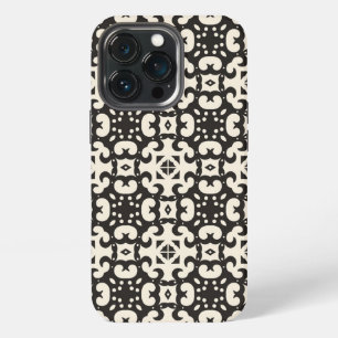 Schwarz-weiß geometrisches nahtloses Muster iPhone 13 Pro Hülle
