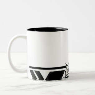 Schwarz-weiß geometrisches Stammesmuster Klassisch Zweifarbige Tasse