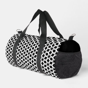 Schwarz-Weiß-Geometrisches Sternmuster Duffle Bag