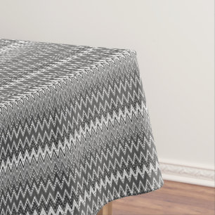 Schwarz-weiß geometrisches Zickzack-Muster Tischdecke