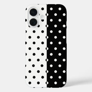 Schwarz-weiß gepunktete Handyhülle iPhone 16 Hülle