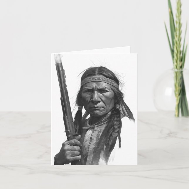 Schwarz-Weiß-Geronimo Karte (Vorderseite)