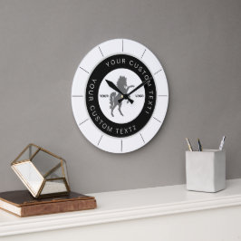 Schwarz-Weiß-Geschäftslogo Benutzerdefiniert gebra Große Wanduhr