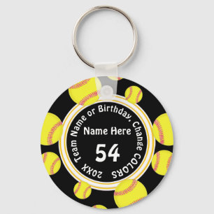 Schwarz-Weiß-Geschenke für Softball-Spieler Schlüsselanhänger