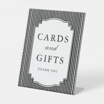 Schwarz-weiß gestreifte Hochzeitskarten und Gesche