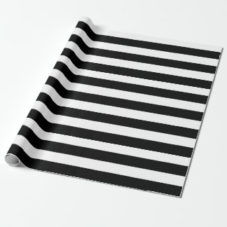 Schwarz-weiß gestreifte moderne Hochzeitsfeier Geschenkpapier