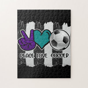 Schwarz-Weiß gestreifte Peace Love Fußball