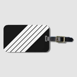 Schwarz-weiß gestreifter 70er 80er Retro Racing St Gepäckanhänger