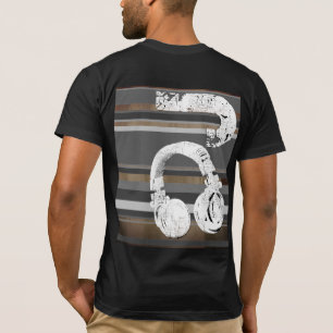 schwarz-weiß gestreifter DJ T-Shirt